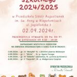 Już 2 września rozpoczynamy nowy rok szkolny ! Zapraszamy wszystkie dzieci. Nie obowiązuje strój galowy. Nie zapomnijcie zabrać ze sobą dobrego humoru, podpisanego bidonu z wodą, ubrań na przebranie, zapinanych pantofli i nakrycia głowy :)